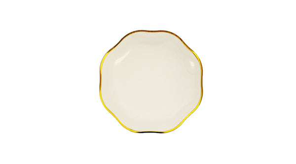 צלחות פטל קטנות קרם עם פס זהב