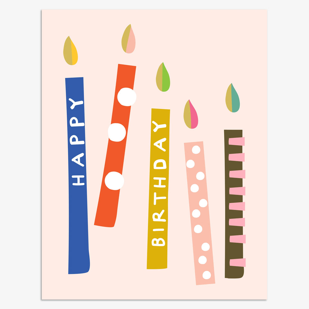 ‫כרטיס ברכה Happy Birthday -  נרות יום הולדת