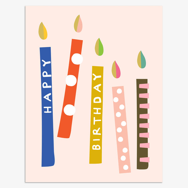 ‫כרטיס ברכה Happy Birthday -  נרות יום הולדת