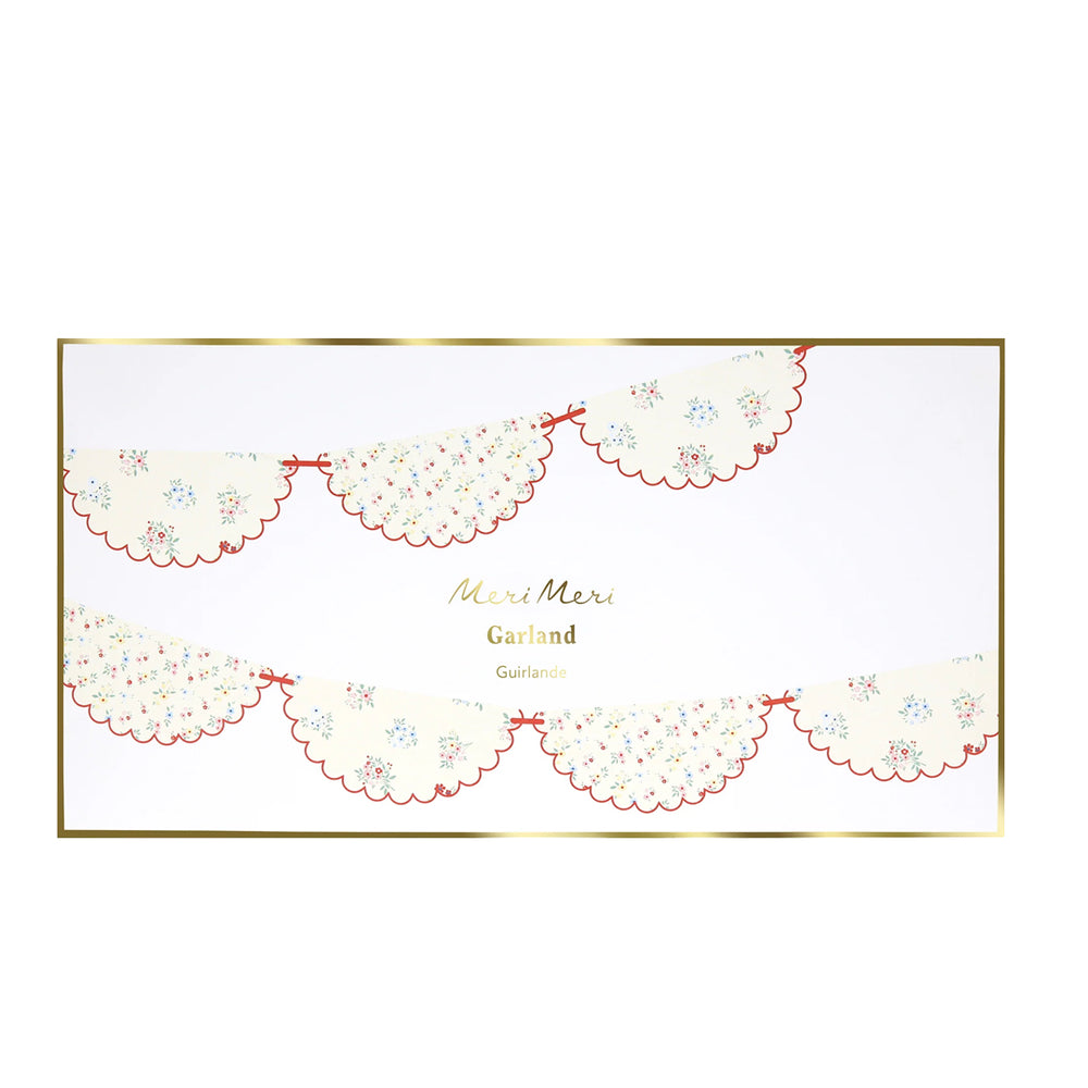 גרלנדת קישוט מנייר פרחים קטנים - meri meri