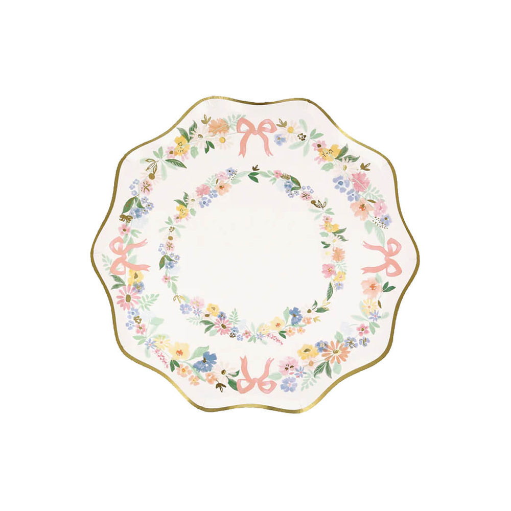 צלחות נייר קטנות פרחים אלגנטים - meri meri