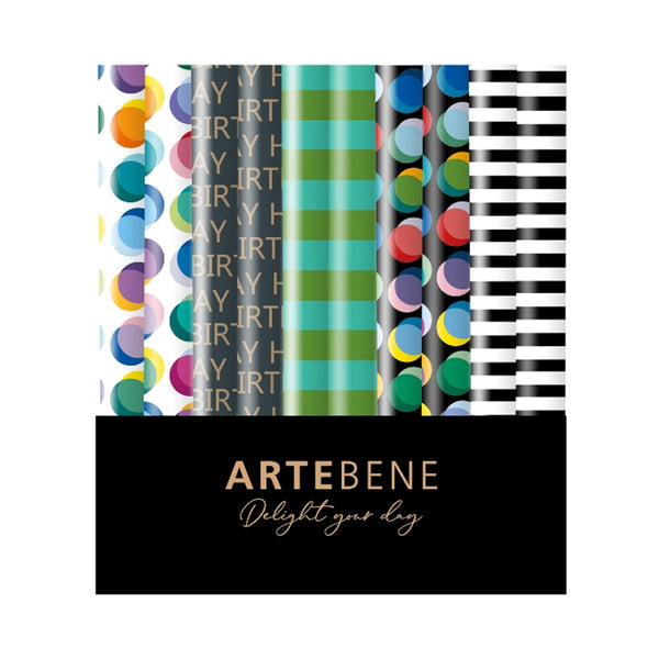 נייר אריזה פסים בעיצובים שונים 70*200 ס״מ - ARTEBENE