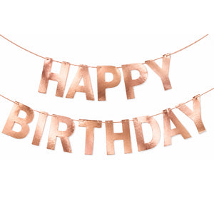 שרשרת Happy Birthday רוזגולד