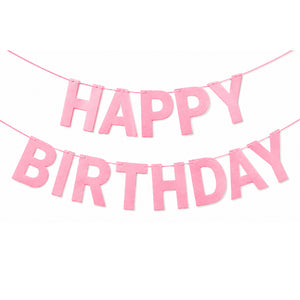 שרשרת Happy Birthday ורוד