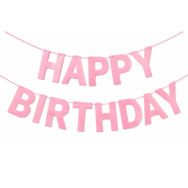 שרשרת Happy Birthday ורוד