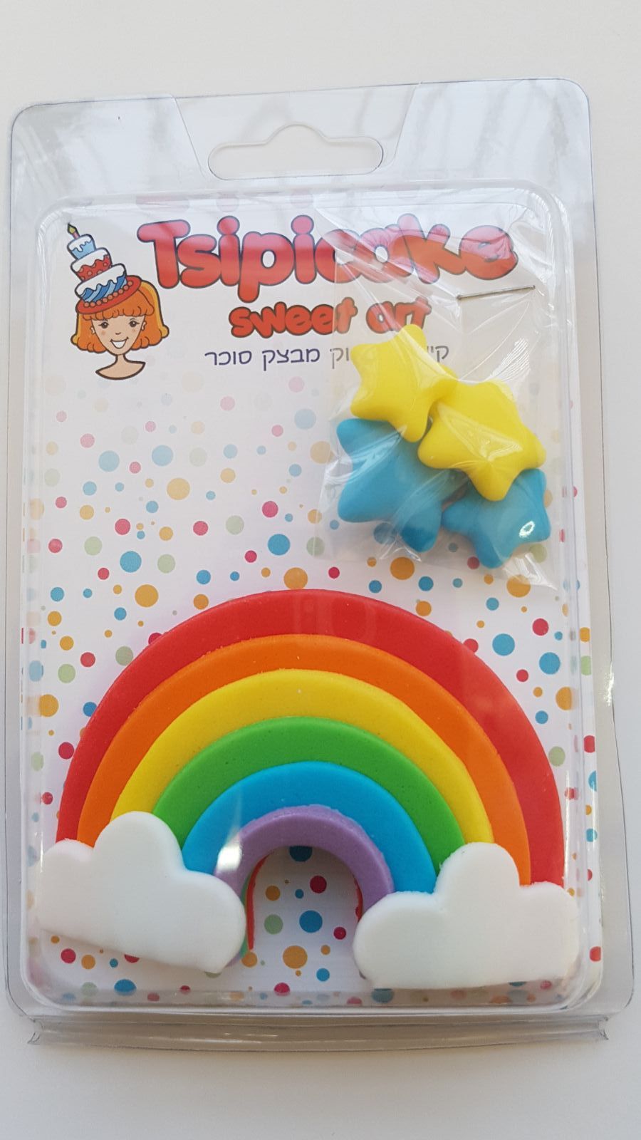 קישוט בצק סוכר - קשת בענן