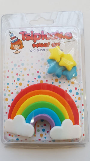 קישוט בצק סוכר - קשת בענן