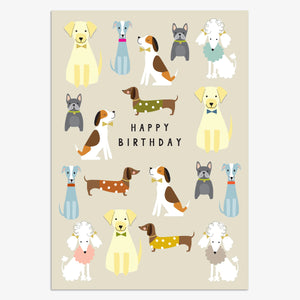 ‫כרטיס ברכה Happy Birthday - כלבים