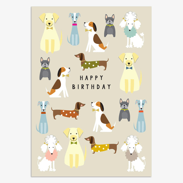 ‫כרטיס ברכה Happy Birthday - כלבים