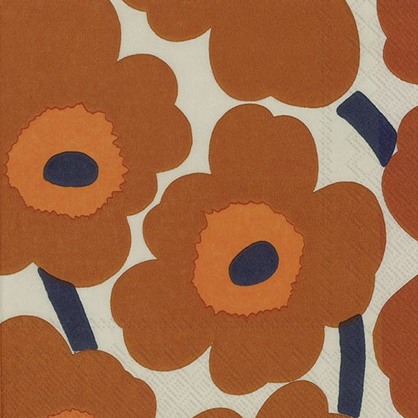 מפיות פרחים בצבע טרקוטה  marimekko