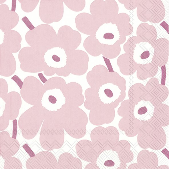 מפיות פרחים ורוד עדין marimekko