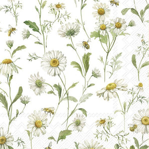 מפיות פרחים עדינים ודבורים