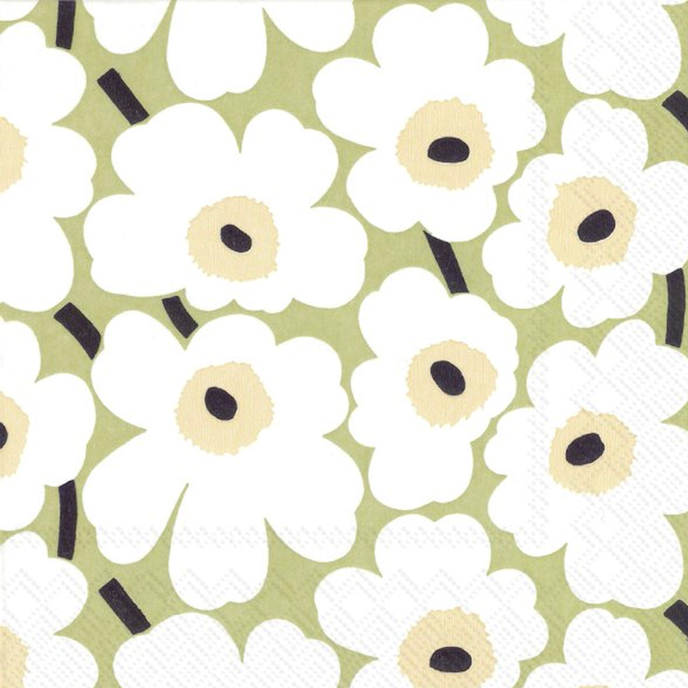מפיות פרחים ירוקים  marimekko