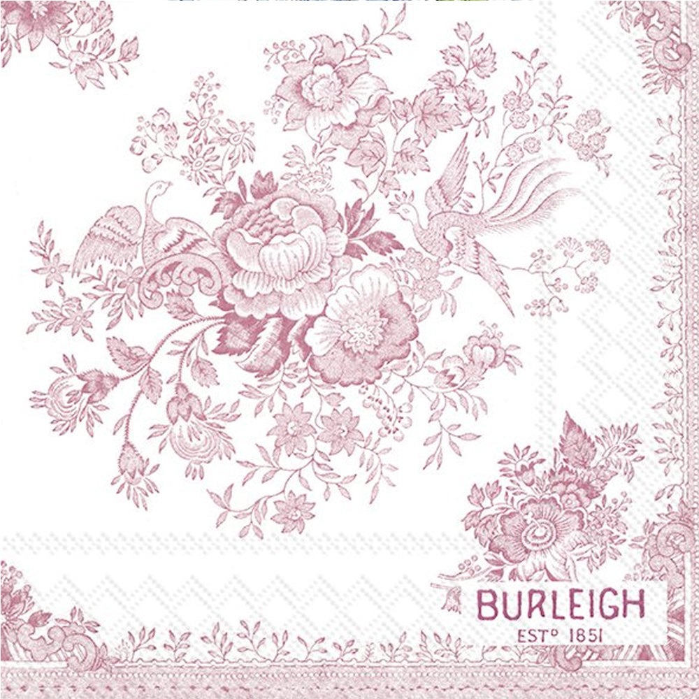 מפיות IHR פרחים ורודים וינטג' Burleigh
