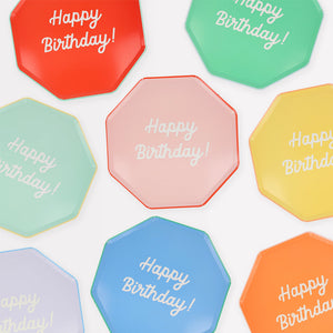 צלחות מיקס יום הולדת צבעוני - meri meri