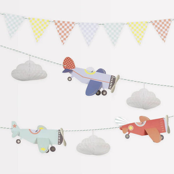 גרלנדת מטוסים תלת מימדיים - meri meri