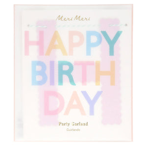 גרלנדת יום הולדת פסטל עם שוליים מעוגלים - meri meri