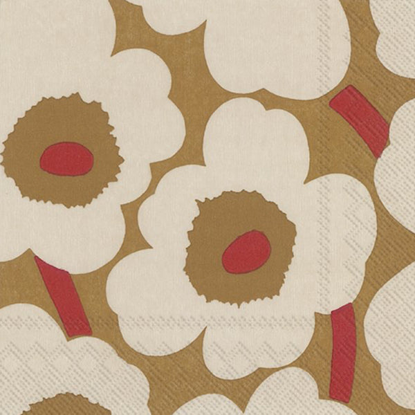 מפיות פרחים בצבע חרדל  marimekko