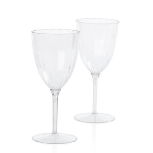 8 כוסות יין שקופות יוקרתיות רגל מחוברת