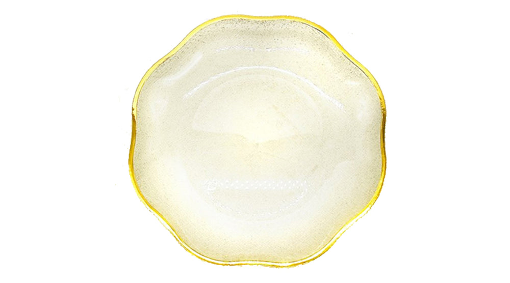 צלחות גדולות פטל זהב נוצץ עם שוליים זהב