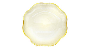 צלחות גדולות פטל זהב נוצץ עם שוליים זהב