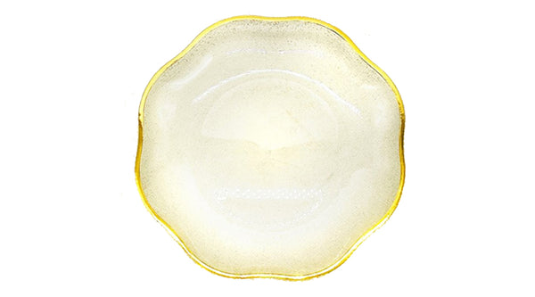 צלחות גדולות פטל זהב נוצץ עם שוליים זהב