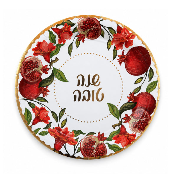 צלחת רימונים מנייר גדולה – 10 יחידות