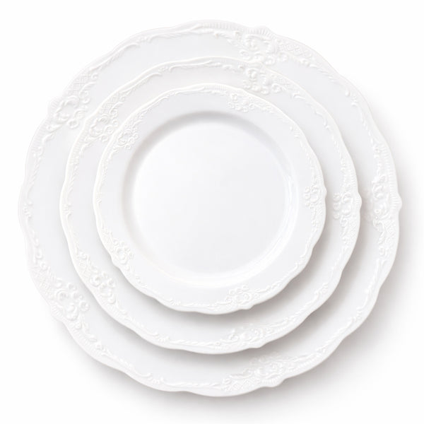 צלחות וינטאג׳ לבנות בינוניות