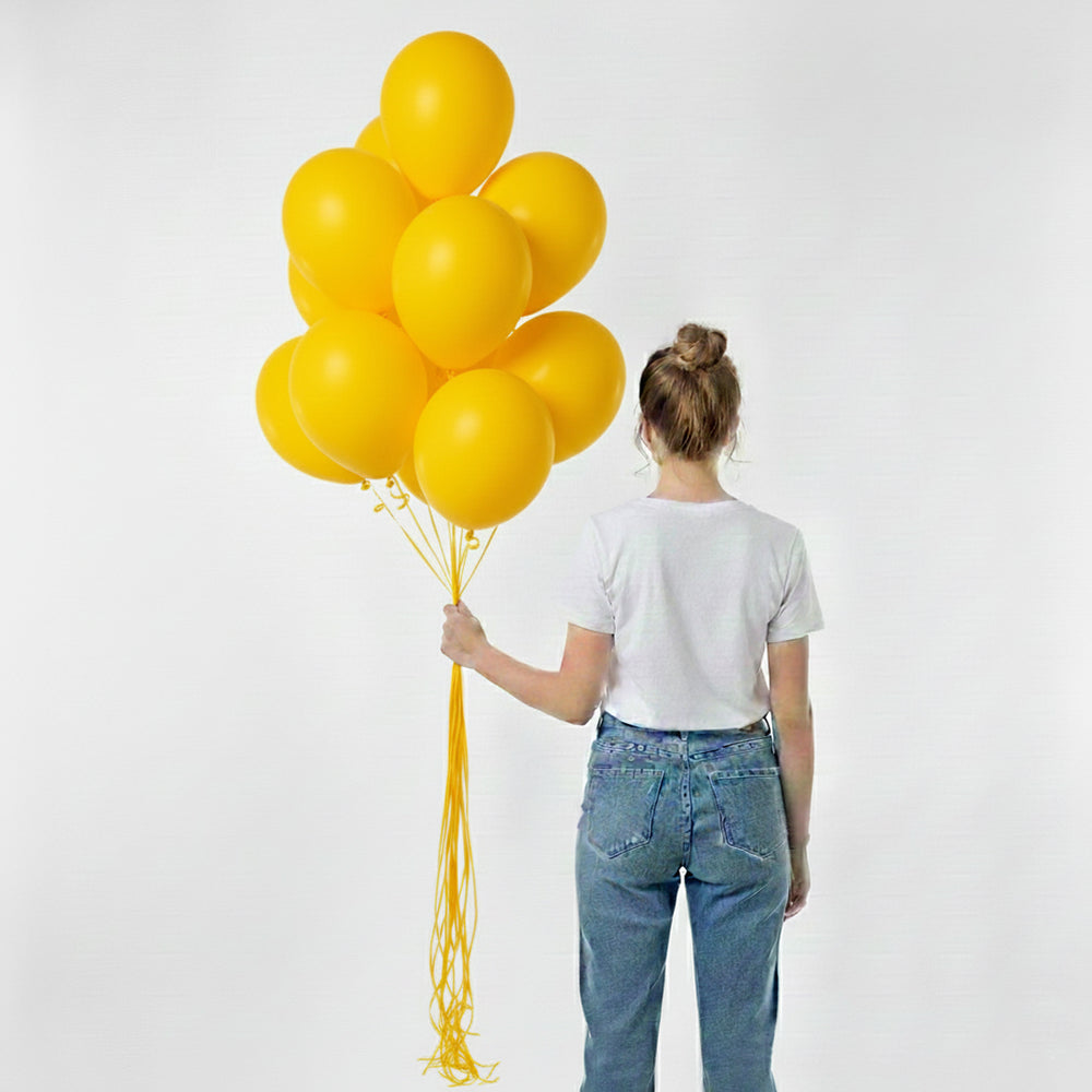 10 בלונים בצבע צהוב- ללא ניפוח