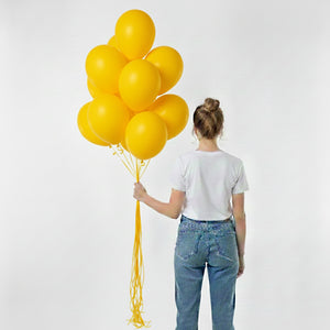 10 בלונים בצבע צהוב- ללא ניפוח