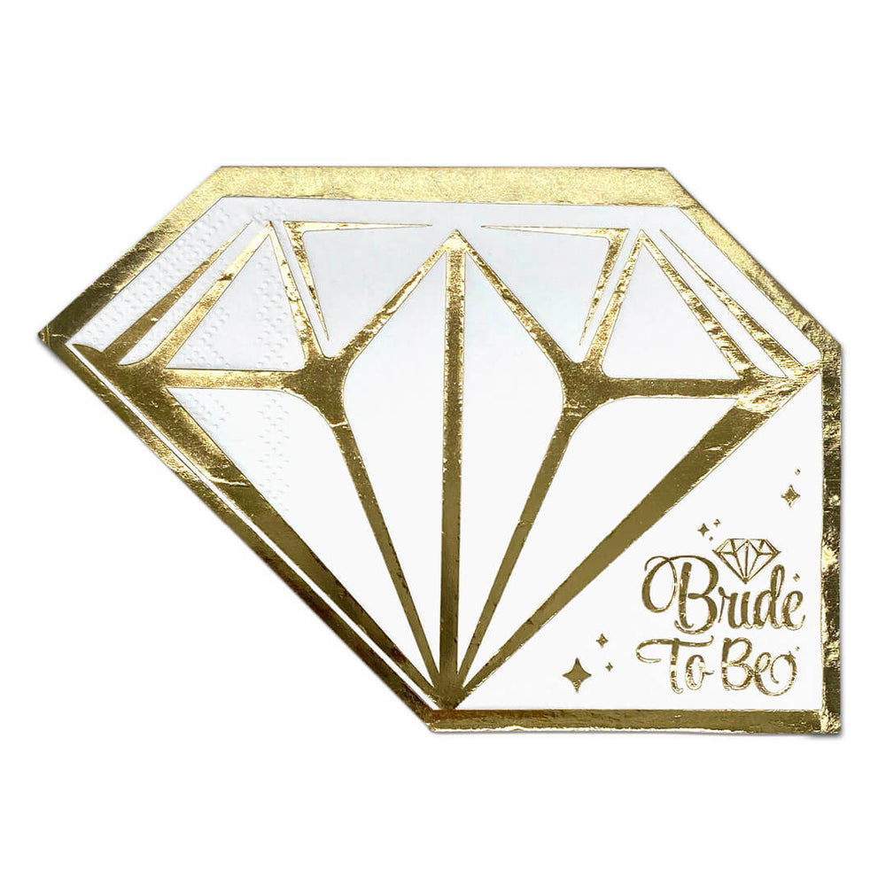 מפיות בצורת יהלום עם הכיתוב bride to be