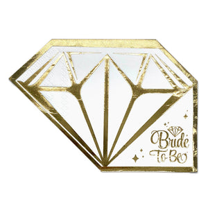 מפיות בצורת יהלום עם הכיתוב bride to be