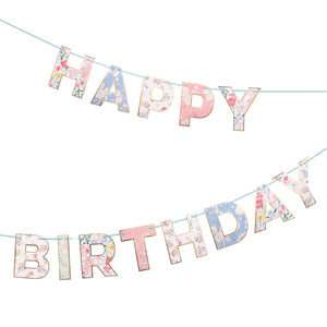 גרילנדת יום הולדת Happy Birthday פרחוני- meri meri