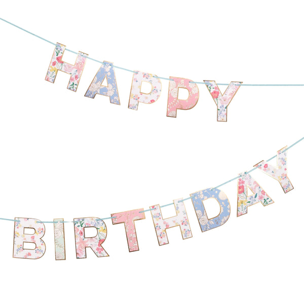 גרילנדת יום הולדת Happy Birthday פרחוני- meri meri
