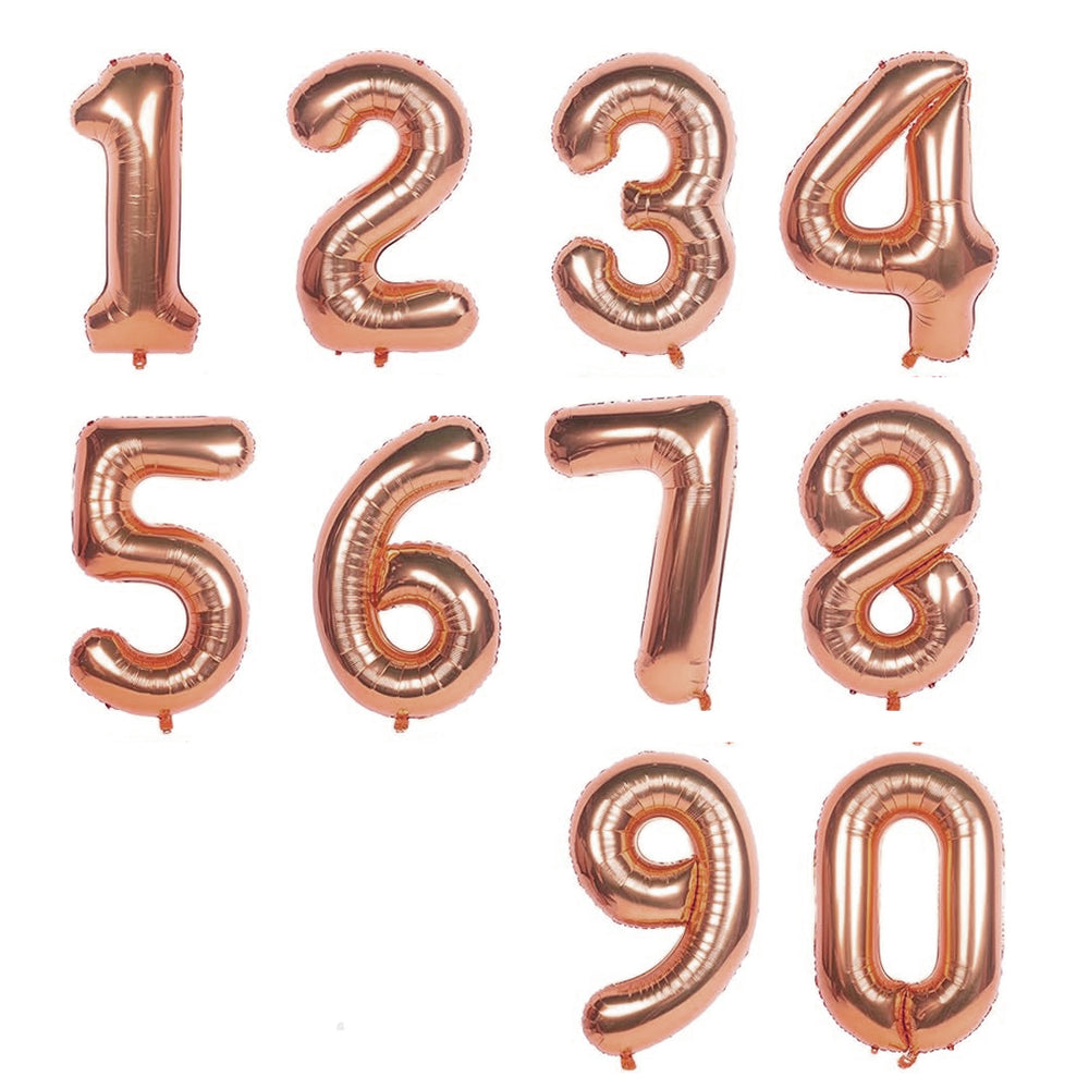 בלון ספרה ענק - רוז גולד