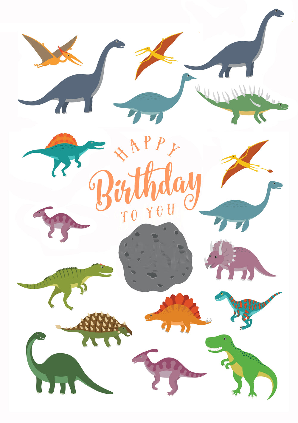 דף סוכר אכיל מוכן לעוגה - דינוזאורים