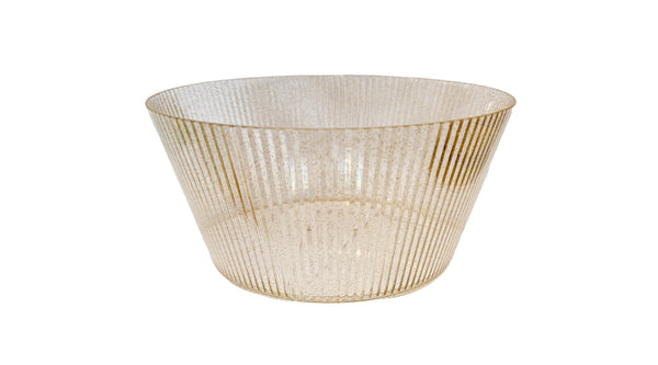 קערת פלסטיק גדולה זהב עם פסים