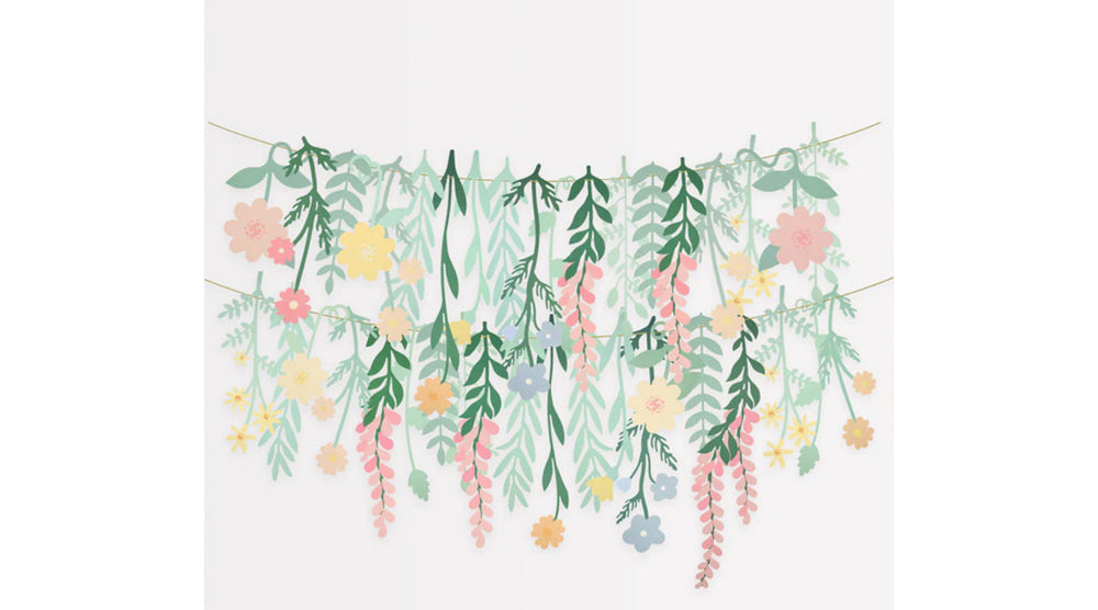 רקע עלים ופרחים צבעוני - meri meri