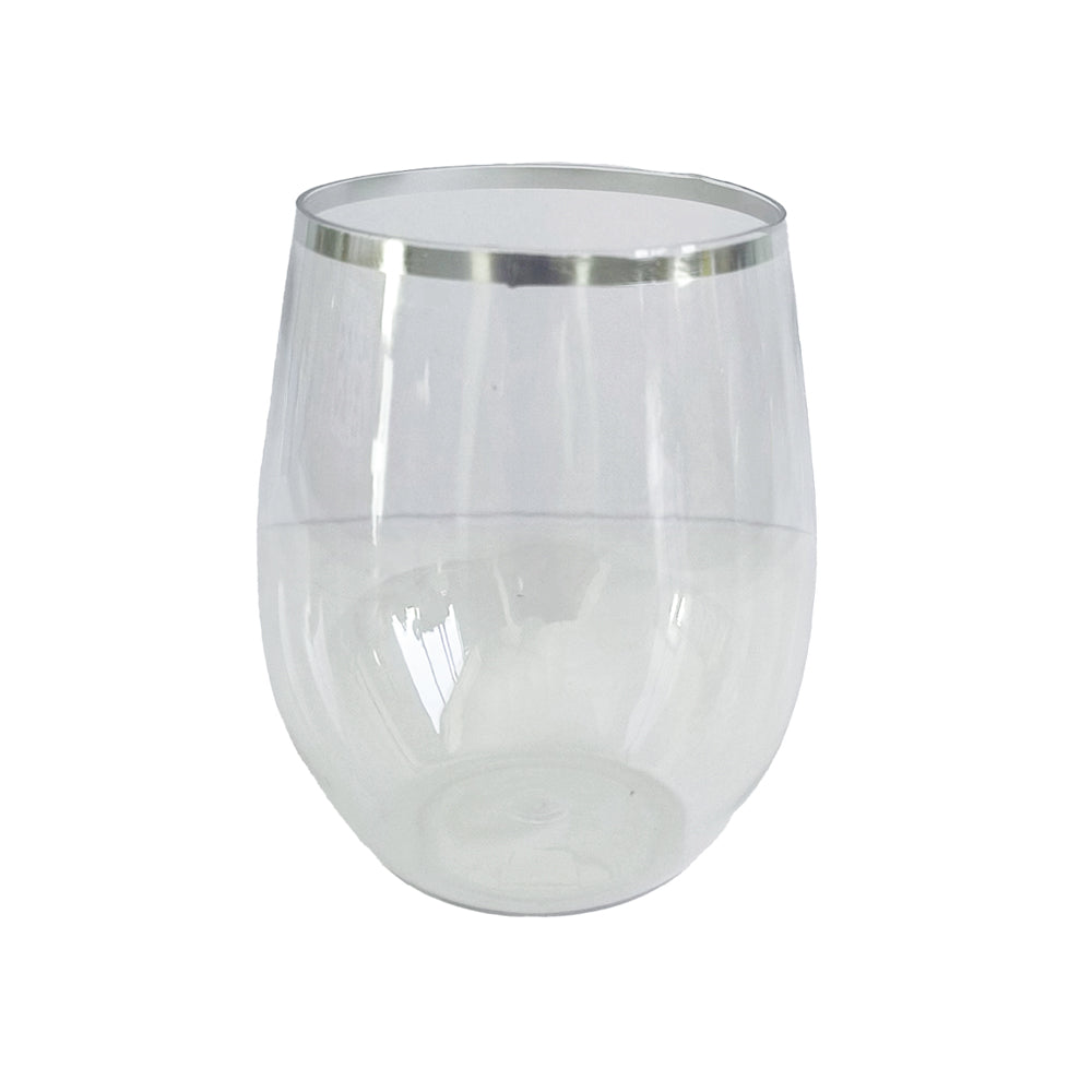 ‫5 כוסות מנורה קשיחות עם פס כסף ללא רגל