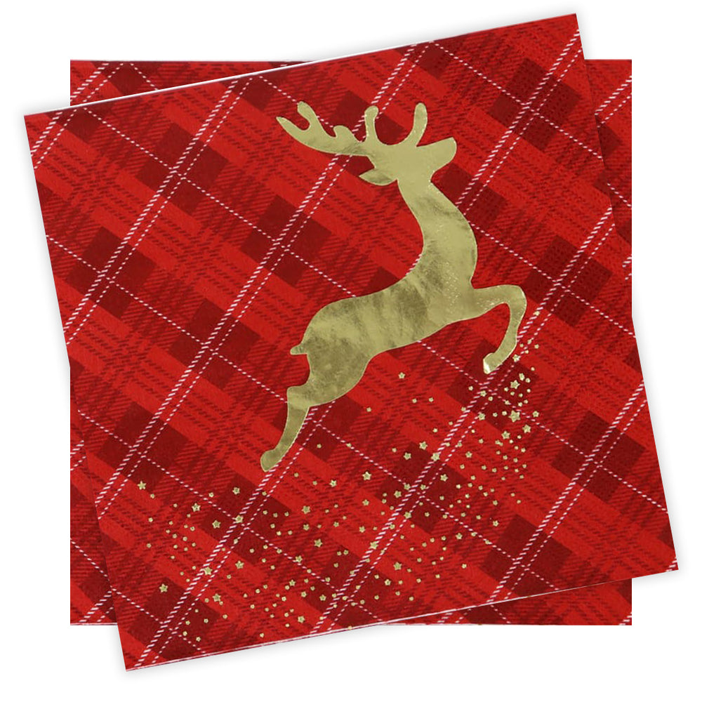 מפיות אייל מוטבעות זהב אדומות