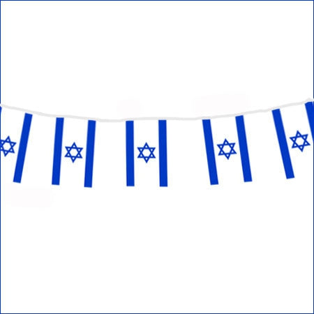 שרשרת דגלי בד ליום העצמאות - 25 מטר