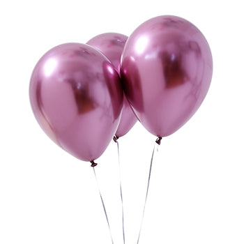 זר בלוני ורוד כרום+ משקולת