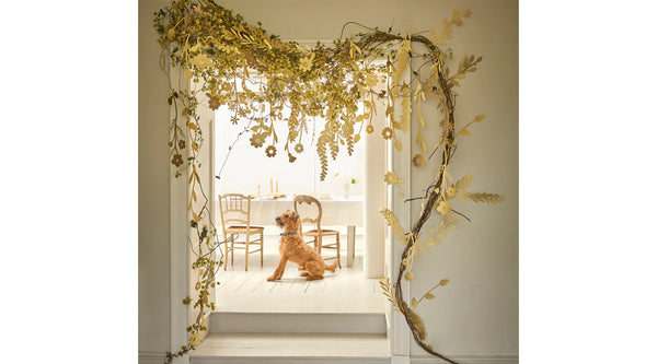 רקע פרחים מוזהב - meri meri