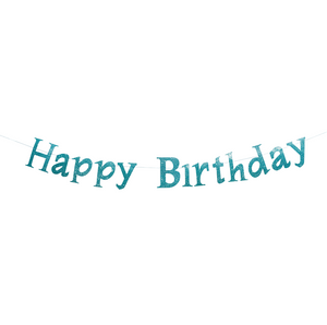שרשרת Happy Birthday ירוק מנטה נוצץ