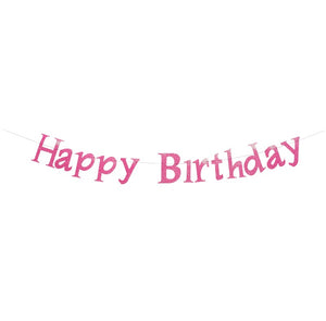 שרשרת Happy Birthday ורוד