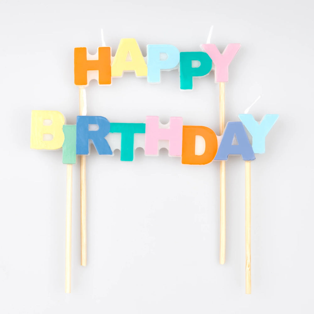 נרות יום הולדת שמח צבעוניים  - Meri Meri