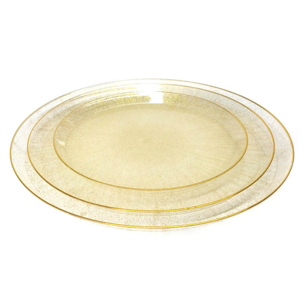 צלחות בינונית אייס קשיחה זהב עם נצנצים