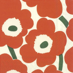 מפיות פרחים כתום ירוק marimekko