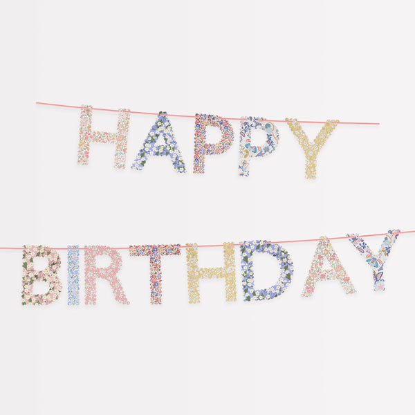 גרלנדת Happy Birthday פרחונית Liberty - Meri Meri