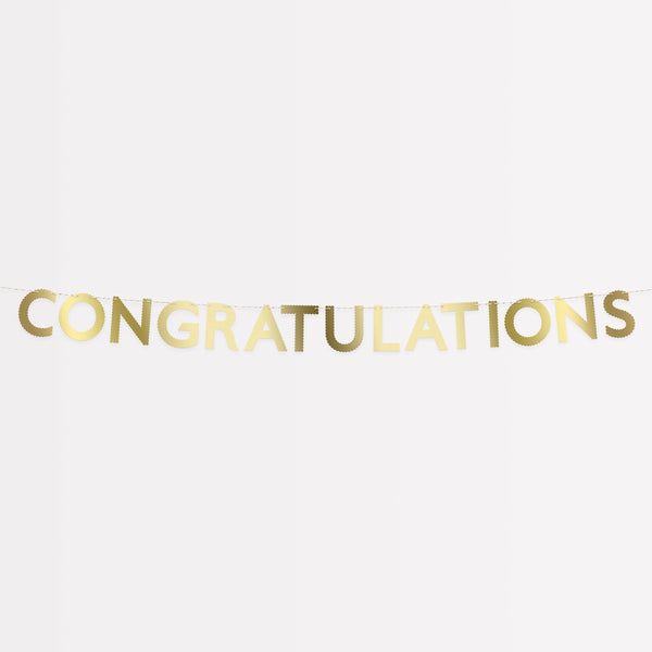 גרלנדת Congratulations מסולסלת זהב - Meri Meri